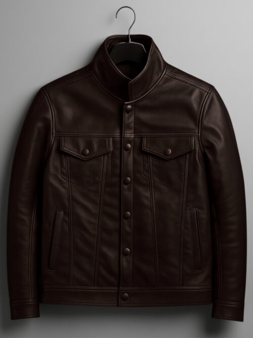 The Vanguard — Classic Trucker, Premium Vegan Leather Jacket