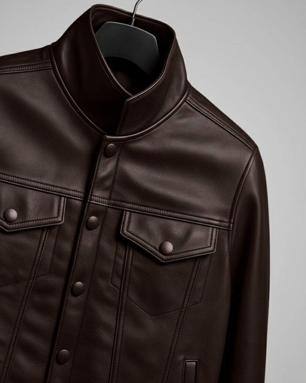 The Vanguard — Classic Trucker, Premium Vegan Leather Jacket - Image 4