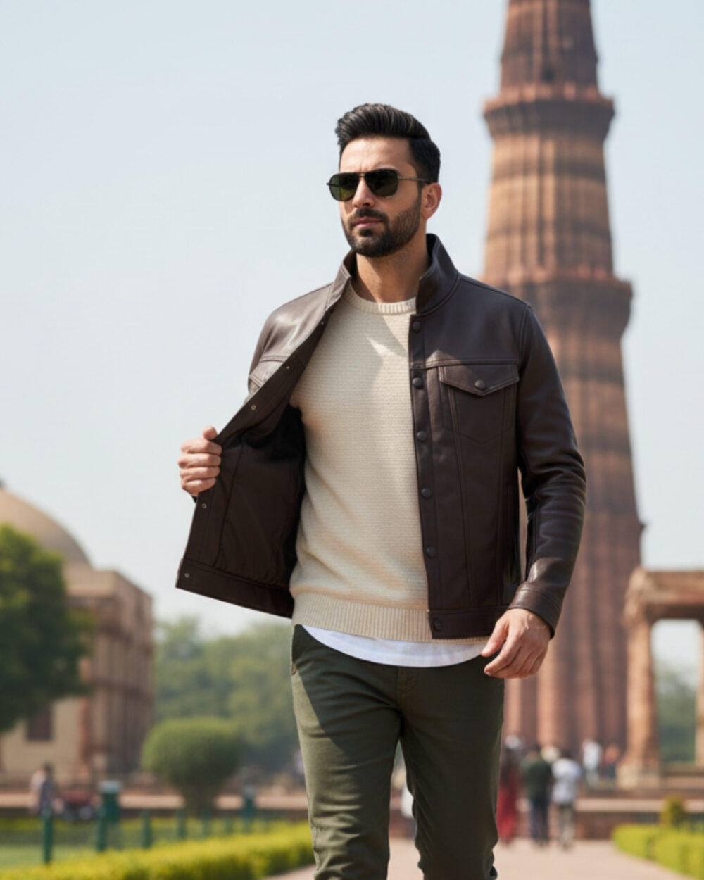 The Vanguard — Classic Trucker, Premium Vegan Leather Jacket - Image 2