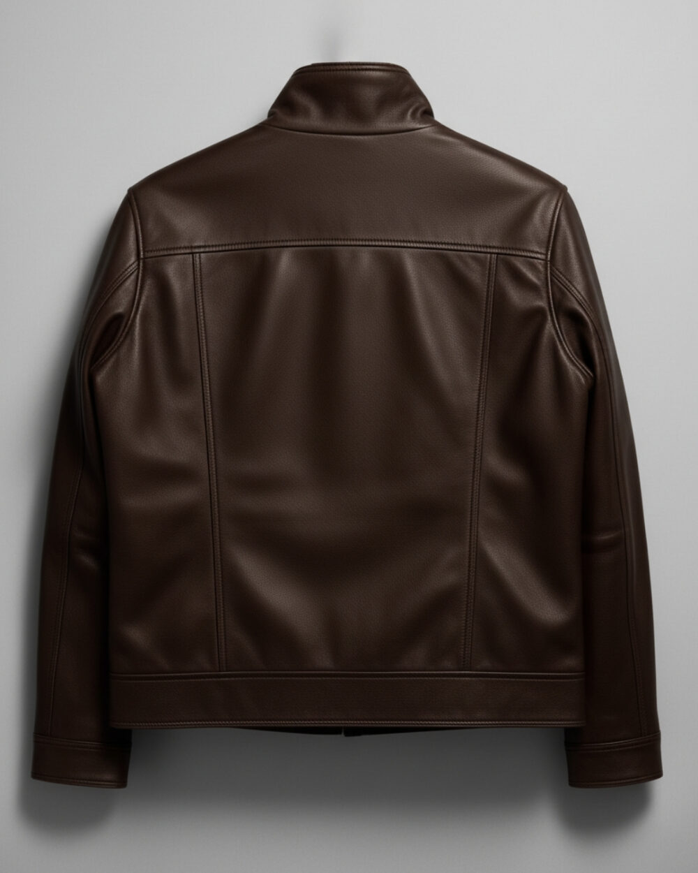The Nomad — Brown Minimalist, Premium Vegan Leather Jacket - Image 4